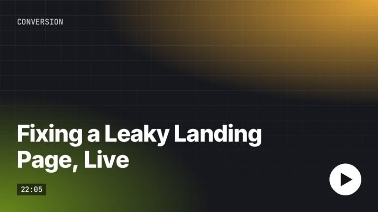 Fixing a Leaky Landing Page, Live