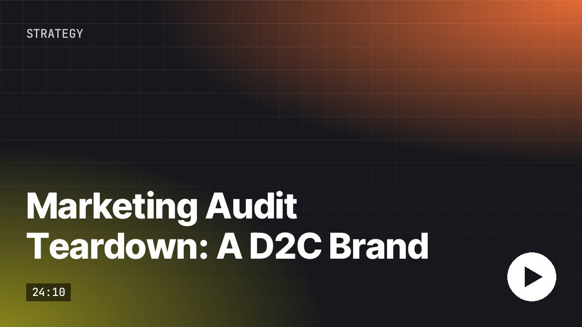 Marketing Audit Teardown: A D2C Brand